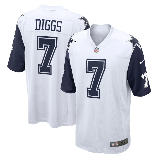 mens nike trevon diggs white dallas cowboys alternate game jersey